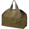 RichVibe Grande borsa per legna da ardere in tela per campeggio e camino, borsa per legna color fango con comode maniglie, cestino portaoggetti in legno da 56 cm
