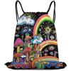Generic Coulisse Tasche, con Coulisse Sacca Zaino Sportivo, Colorful Flowers Eyes Stars Rainbow Magic Trippy Mushroom, Unisex Borsa Palestra Scuola per Uomo, Donna, Nuoto, 36X42cm