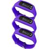 Texvora Set di 3 orologi con contapassi, contapassi, orologio fitness con monitor calorie, display a LED, cinturino in silicone TPU, leggero, per corsa, camminata, allenamento, monitoraggio delle attività