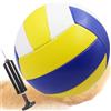 Behogan Palla da beach volley in morbida pelle, impermeabile, ufficiale, con pompa a sfera, per attività all'aperto, per bambini, ragazzi, adulti, volley