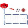 Generisch Canestro da basket per bambini, centro sportivo 2 in 1 per bambini, set da basket per interni, con canestro da basket, porta da calcio per ragazze