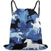 Generic Borsa Coulisse, Unisex Zaino da Viaggio, Cute Sea Blue Camouflage Camo Horse, Leggero Borsa Palestra Scuola per Uomo, Yoga, Festival, 36X42cm