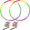 HZOUHONG Hullahub - Set di 2 hula hoop (diametro 70 cm, 240 g) + fascia da ballo con asta, 8 sezioni, in plastica, a incastro, per fitness, ginnastica, danza, all'aperto e al chiuso