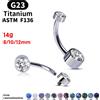 UHERA Anelli per ombelico in titanio G23 con gemme di alta qualità, gioielli per piercing, anello per piercing all'ombelico 14G, gioielli per donna, vendita all'ingrosso.