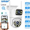 NONE Telecamera IP WiFi Smar 6MP PTZ Doppia lente con doppio schermo Audio bidirezionale Monitoraggio automatico Sicurezza CCTV esterno Vedio Sorveglianza ICSe