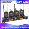 DEPUSHENG Sistema di monitoraggio auricolare wireless Depusheng TX2/4 a 2/4 canali con auricolari in-ear wireless, ideale per palcoscenico o studio