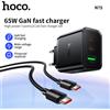 HOCO Caricabatterie HOCO EU PD65W con Doppia Porta USB-C e USB-A per Ricarica Rapida di iPhone 17/16/15 Pro Max, Samsung, Tablet e Laptop