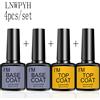 LNWPYH 4 pezzi/set top coat e base coat kit smalto gel trasparente semi permanente nail art manicure Soak Off set di vernici gel UV a LED