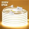 RGBCW Striscia LED COB Impermeabile IP68 220V con Interruttore Dimmer, Kit di Alimentazione 10m 20m 50m 100m, 288 LED, Lampada Flessibile 3000K 4000K 6000K 0.5m