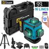 Gisam Gisha 16 Linee Livello Laser 4D Autolivellante 360 Croce Orizzontale e Verticale Livello Laser Verde Super Potente Con Treppiede