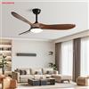 INTELLIGENT FAN Ventilatore da Soffitto Industriale Vintage da 36/42/52/60 Pollici in ABS con Luce, Telecomando, Ventilatore Decorativo Retrò di Grandi Dimensioni