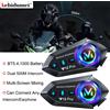 kebidumei 1/2x Y12 Pro Casco Moto Interfono V5.4 Kit di Chiamata Mani Libere 500M Per 2 Rider Intercomunicador Moto Interphone Musica Condividi