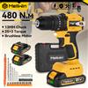 MELLWIN Trapano Avvitatore a Impulsi Elettrico Brushless MELLWIN 480N.M con 25+3 Regolazioni di Coppia, Utensile Multifunzione Senza Fili Compatibile con Batteria Makita 18V