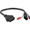 aermotor Cavo OBD2 da 3 pin a 16 pin per Fiat per Lancia per Alfa Remeo Spina OBDII Adattatore connettore 3 pin Cavi diagnostici di estensione per auto