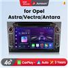 Junsun Autoradio Universale Junsun 7 Pollici per Opel Astra H J Vectra Vauxhall Antara Zafira Corsa C D Vivaro Meriva con CarPlay Android Auto Multimedia Type-C Ventola di Raffreddamento Opzionale GPS SWC BT