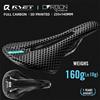 RYET Sella per bici in carbonio Sella stampata in 3D 140mm 7x9mm Guida rotonda Superlight Road MTB Selle per bicicletta da corsa Parti del cuscino