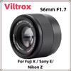 Viltrox 56mm F1.7 Messa a fuoco automatica Obiettivo APS-C per Fuji X Nikon Z Sony E Mount Mirrorless Telecamere X-T4 XF X-T30ii X-Pro3 Z30 Z50
