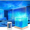 UOSU Proiettore con ondulazione dell'acqua a 16 colori Luce notturna a LED rotante dinamica con regolazione remota Lampada da arredamento romantica per camera da letto familiare