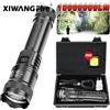 XIWANGFIRE Torcia LED ultra luminosa 2000LM Tipo-C Torcia tattica ricaricabile con zoom a lungo raggio Lanterna da pesca da campeggio di emergenza esterna