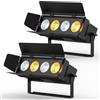 U'King 2PCS 200W COB LED Par Light con porte della stalla DMX512 RGBW 2IN1 Luce da palco a LED bianco caldo e freddo per DJ Party Concerto Matrimonio