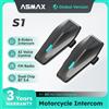 ASMAX S1 Interfono per Moto con Sistema di Gruppo Mesh Globale, Comando Vocale, Audio HD, IPX7, Microfono ENC e Connettività App