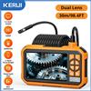 FUERS 1/5/10/20/30M Telecamera endoscopio con obiettivo singolo/doppio 1080P Semi-rigido Snake Camera Cavo fognario 2600mAh Batteria per condutture