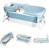 NONE Vasca da bagno pieghevole per adulti, vasca da bagno mobile pieghevole per bagno, doccia e balcone | Con portasapone, portatile (118 cm)