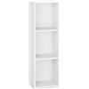 VASAGLE Libreria VASAGLE, scaffale a 3 livelli, scomparti aperti, 24 x 30 x 94,8 cm, per soggiorno, studio, camera da letto, bianco nuvola