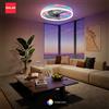 IRALAN Ventilatore da soffitto minimalista con luce Ventilatore elettrico moderno intelligente timer e silenzioso Illuminazione domestica Lampada da camera a luce LED RGB