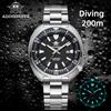ADDIESDIVE Orologio subacqueo da uomo 200 Orologio al quarzo con vetro zaffiro impermeabile BGW9 Orologio da uomo d'affari luminoso in acciaio inossidabile