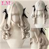 LIANGMO LM Sintetico Bianco Corto Doppia Coda di Cavallo Parrucca Sintetica di Alta Qualità Personaggio Anime Per Parrucca Cosplay Parrucca Anime Reality Show