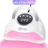DianaBeauty 90LEDS LED UV Lampada per unghie Asciugatrice per unghie 380W Lampada per asciugare lo smalto gel con 4 impostazioni timer Lampada per manicure con sensore automatico