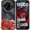 OUKITEL WP62 Telefono Cellulare 36GB(12+24) RAM 512GB ROM Android 15 Smartphone Robusto Display FHD+ 6.6'' 11000mAh 108MP 33W NFC