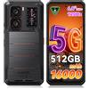 OUKITEL WP300 5G 36(12+24)GB+512GB Android 15 Smartphone 6.8" FHD+ 120Hz 108MP 16000mAh 45W con Luce da Campeggio