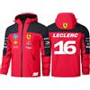 Ferrari Giacca sottile antivento per la stagione primaverile e autunnale, modello 2026, con numero, stile pilota Ferrari F1 n.16 Leclerc e n.44 Hamilton.