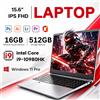NONE Computer portatile da 15,6 pollici, PC con Intel Core i9-10980HK, 16GB di RAM, SSD da 1TB/2TB, notebook portatile i9 con Windows 11