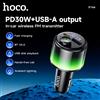 HOCO PD30W QC3.0 Trasmettitore FM Bluetooth 6.0 per Auto, Lettore MP3 Vivavoce, Luce Ambientale Colorata a 360 Gradi, Accendisigari