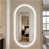 BORWART Specchio LED da Bagno Intelligente Antiappannamento Dimmerabile, Specchio Ovale Illuminato a LED per Trucco, SPA, Hotel 1200x600mm/1000x500mm/800x500mm, Vetro Temperato, Senza Cornice