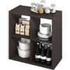 Furinno Hermite Credenza da Buffet con Ripiani Aperti, Cucina a Isola, Legno ingegnerizzato, Rovere Scuro, 4-Cube