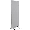 hjh OFFICE Pannello divisorio acustico mobile singolo, 177 x 60 cm, tessuto FLEXMIUT, grigio chiaro, divisorio centrale con ruote e guide 891004