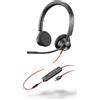 HP Poly Blackwire 3325 Stereo Microsoft Teams Certified USB-C Headset +3.5mm Plug +USB-C/A Adapter