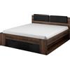 Meublorama Letto matrimoniale 160x200 con cassetti integrati - Collezione FLOYD. Colori rovere scuro e nero