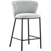Meublorama Sedia da bancone ARTHUS - Tessuto grigio chiaro - Design moderno H88,5 cm
