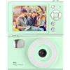 StarTech Fotocamera digitale retrò - Fotocamera compatta - Sensore CCD da 48 MP - Foto e video HD - Trasferimento su smartphone - Scheda di memoria da 64 GB - Verde chiaro