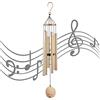 OSVINO Campane a Vento Giardino Metallo Campanelli Giardino Decorazione Alluminio Lunghezza Totale 75cm per Esterno, Oro