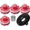 Fengfire 4 bobine di ricambio per decespugliatore Einhell GE-CT 36/30 LI E, 1 cappuccio di ricambio, 1 testina per tagliabordi, per bobine di ricambio Einhell 3405096