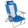 AKTIVE Sedia da spiaggia pieghevole e reclinabile 7 posizioni, Misure 49x56x78 cm, Con tasche, rete traspirante e cuscino, Blu e grigio, Antiribaltamento, Materiale alluminio, Max. 110 kg (62656)
