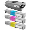 Oki Toner Rigenerato per Oki C310 C530 MC351 MC561 Nero Pagine 3.500 Colore Pagine 2.000