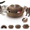 Exsink Magic Organ Cat Scratching Board, 2 In 1 Tiragraffi per Gatti in Cartone Ondulato Pieghevole, Giochi Interattivi per Gatti con Palla Giocattolo Campanella
