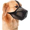 CUEMOON Museruola per cani, in rete traspirante, anti-morso, anti-masticazione, per cani di taglia piccola, media e grande (XS)